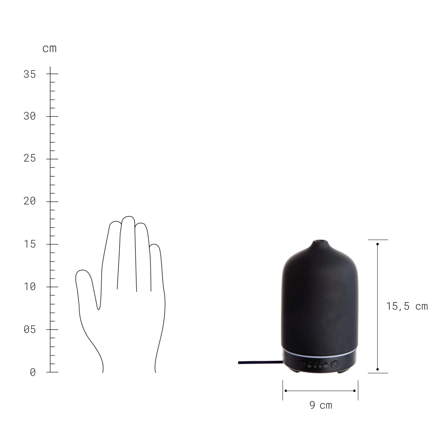 Aroma Diffuser Höhe 16cm CLOUD NINE In Schwarz - Image 4