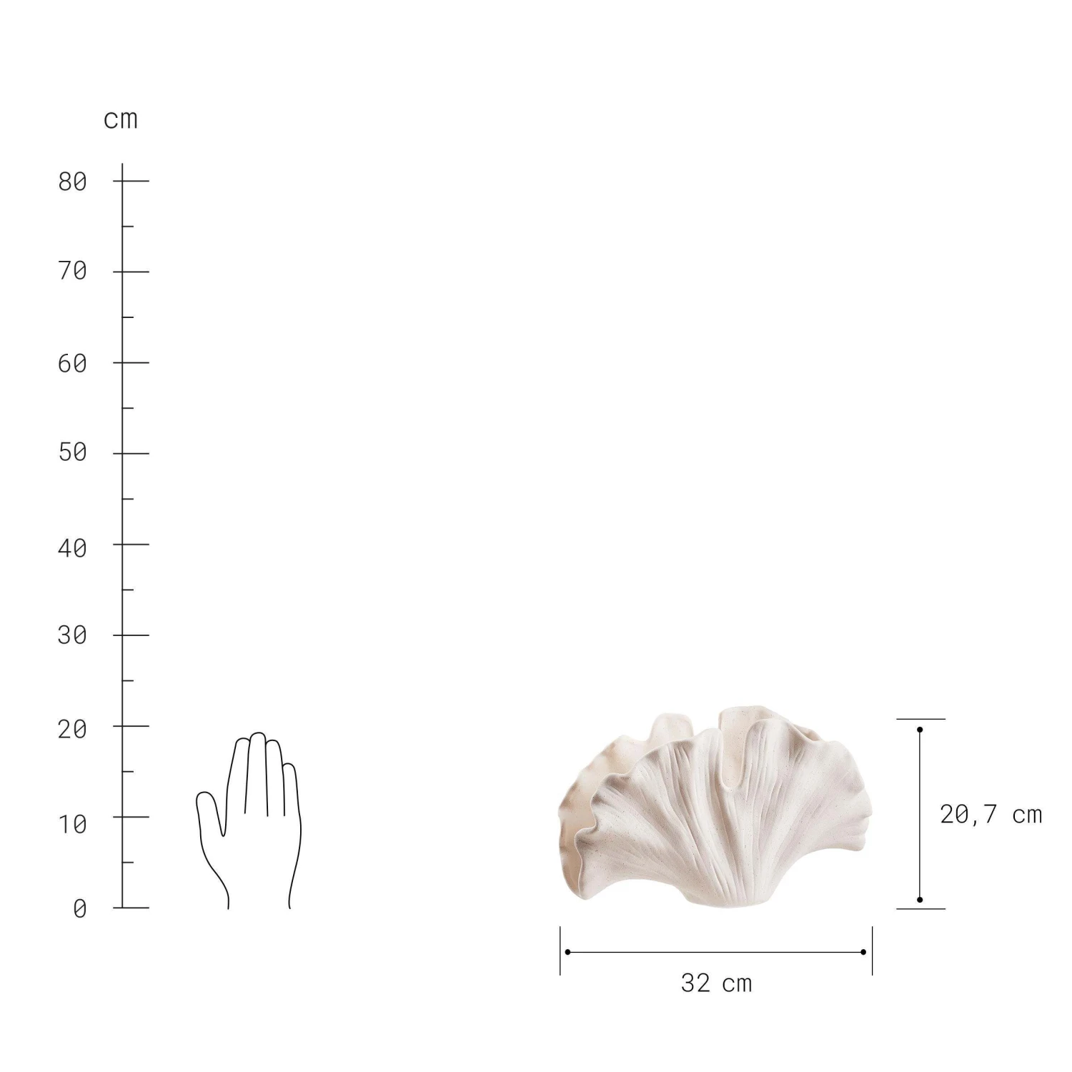 Deko-Objekt Blatt Höhe 21cm GINKGO In Creme - Image 4