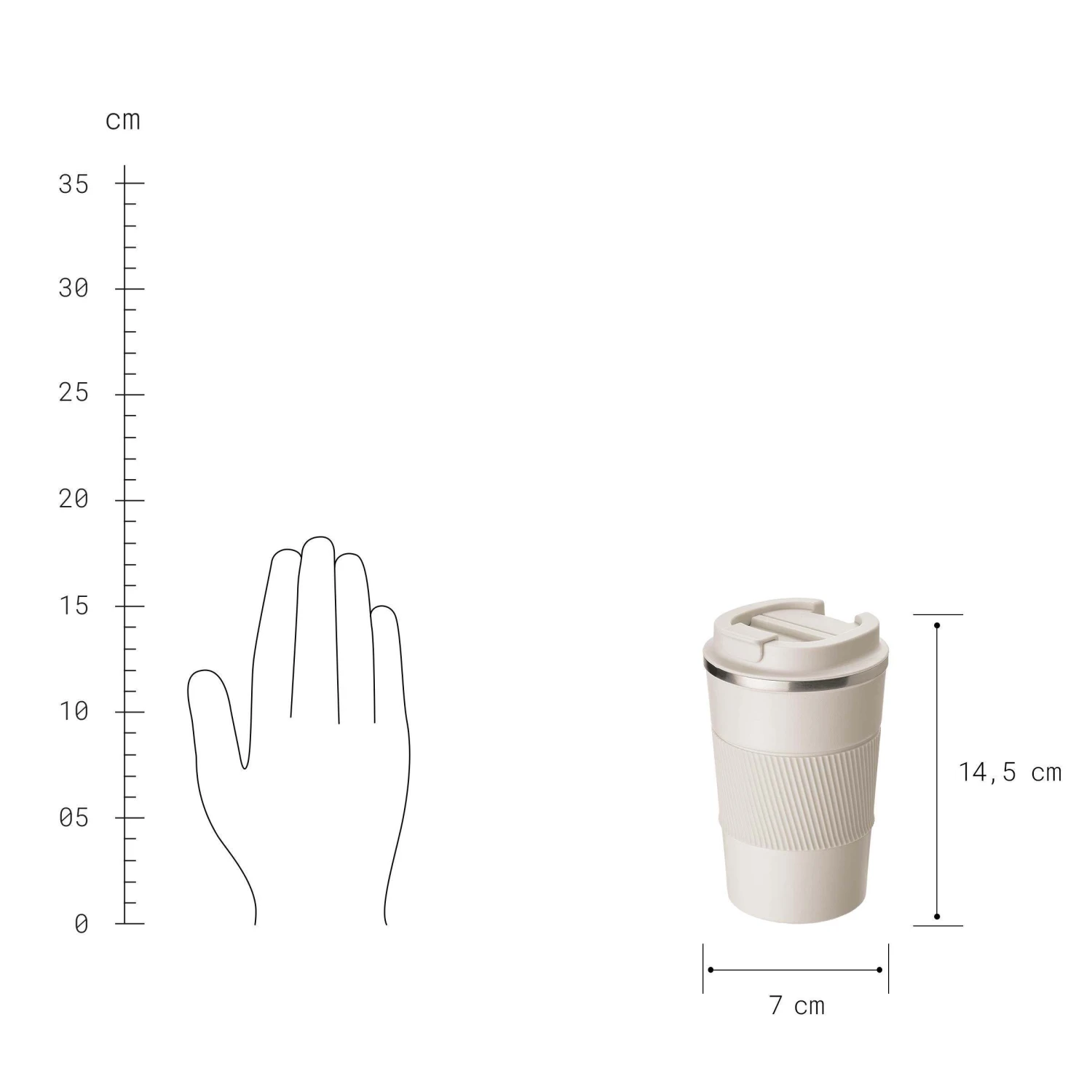 Kaffeebecher 380ml TO GO In Beige - Image 3