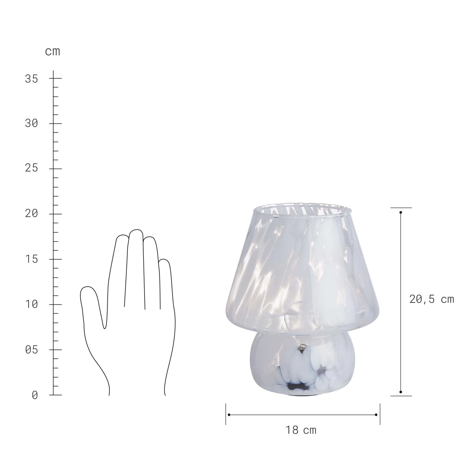 LED Leuchte Höhe 21cm MISS MARBLE In Hellblau - Image 5