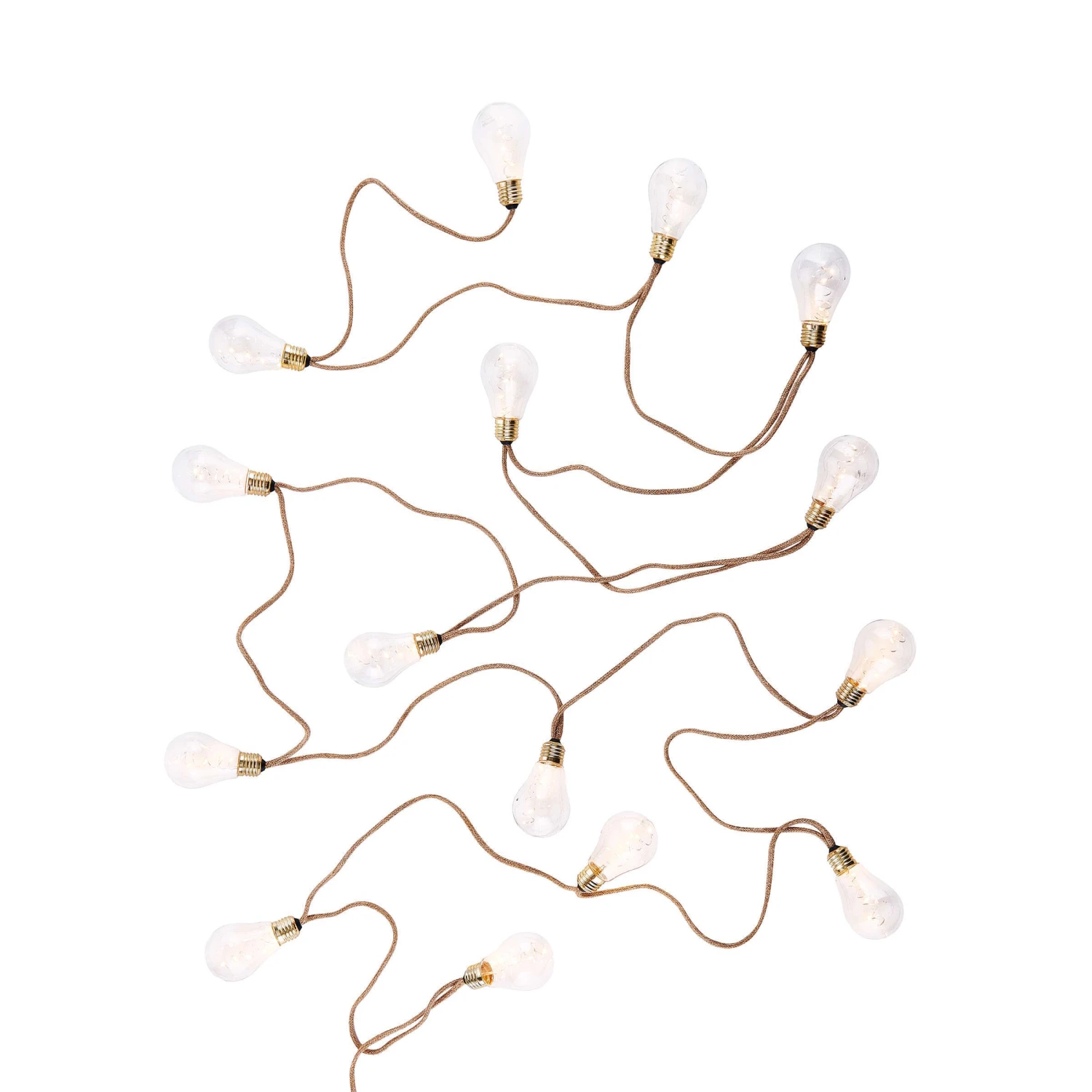 LED Lichterkette Mit Naturseil 15 Lichter Und Stecker BULB LIGHTS In Natur - Image 3