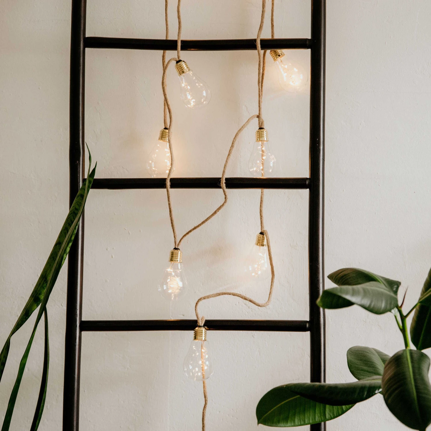 LED Lichterkette Mit Naturseil 15 Lichter Und Stecker BULB LIGHTS In Natur - Image 6