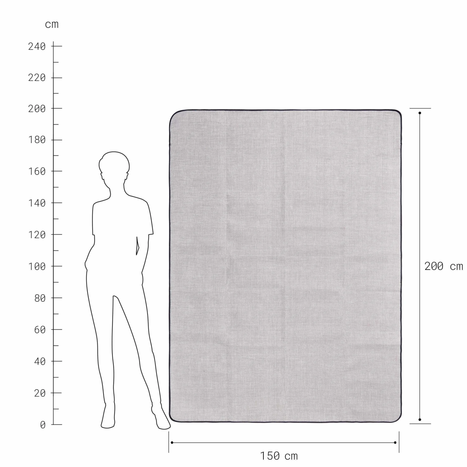 Picknickdecke L 150 X B 200cm WANDERLUST In Taupe-Weiß - Image 4