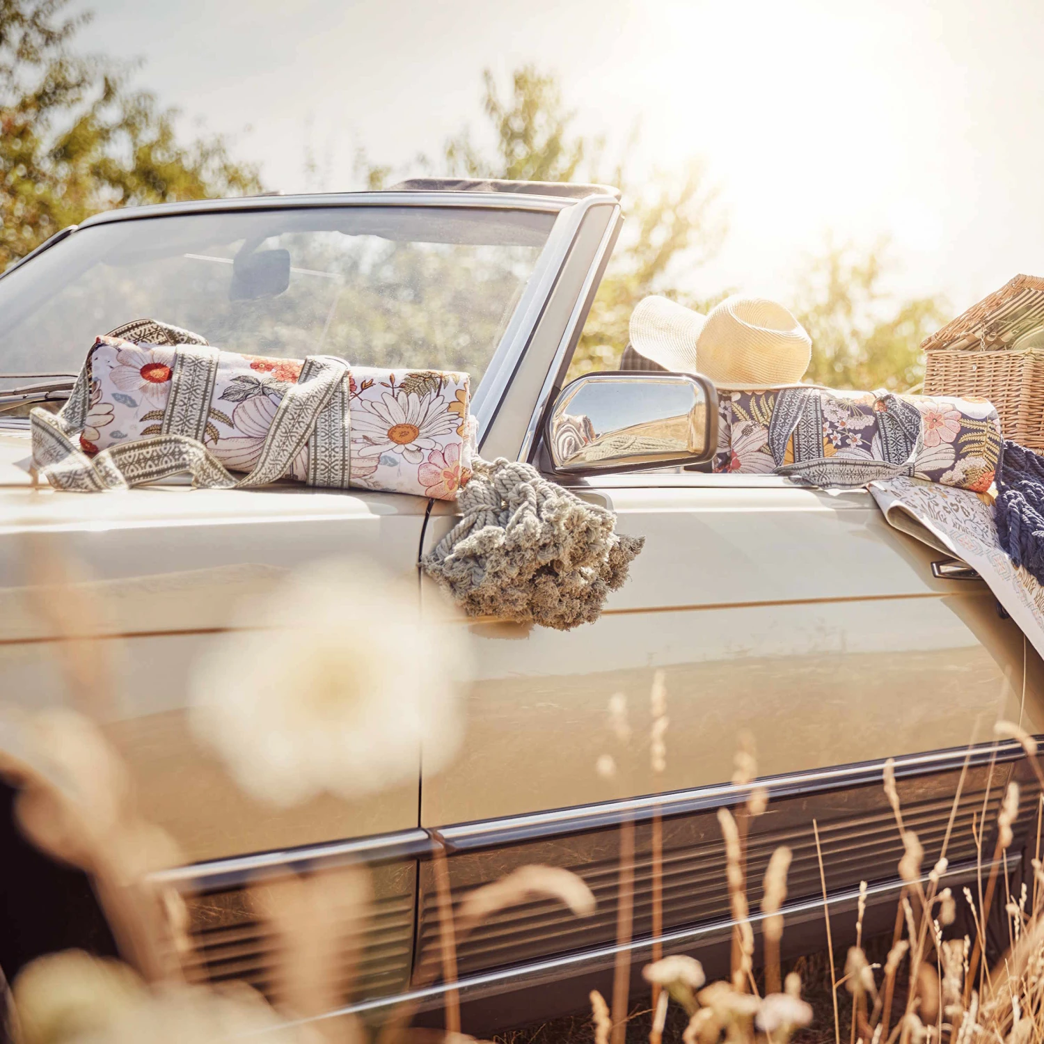 Picknickdecke L 175 X B 154cm BETWEEN FLOWERS In Creme - Image 12