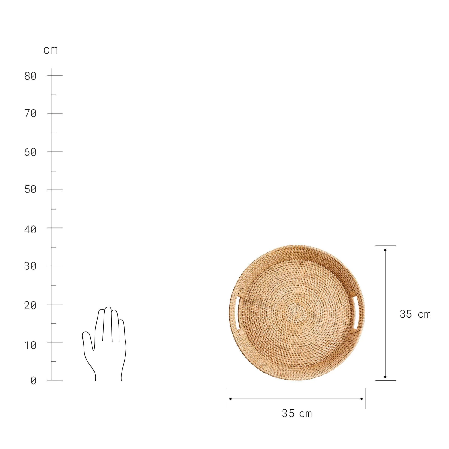 Tablett L 35 X B 6cm RONDA In Natur - Image 3