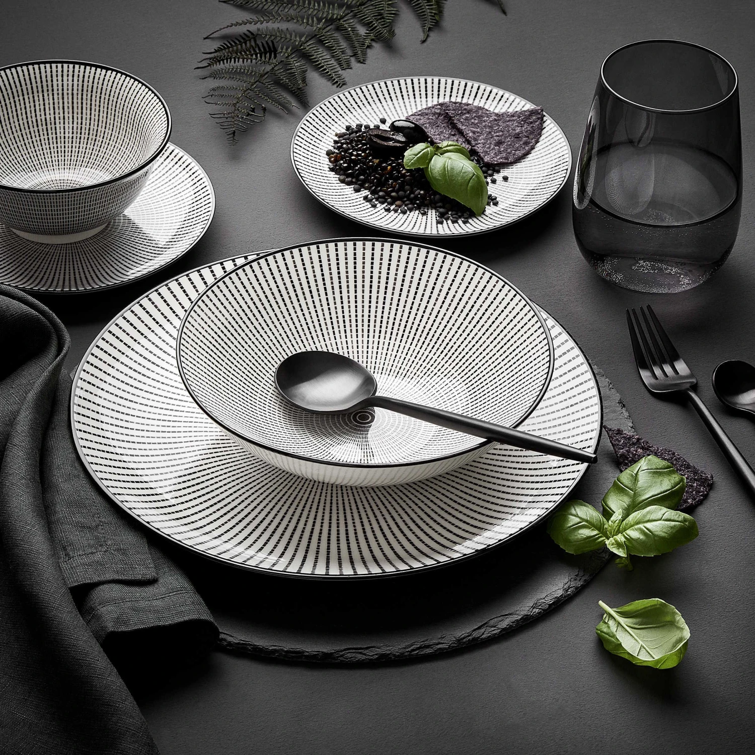 Teller Ø25,5cm DIM SUM In Schwarz-Weiß - Image 6