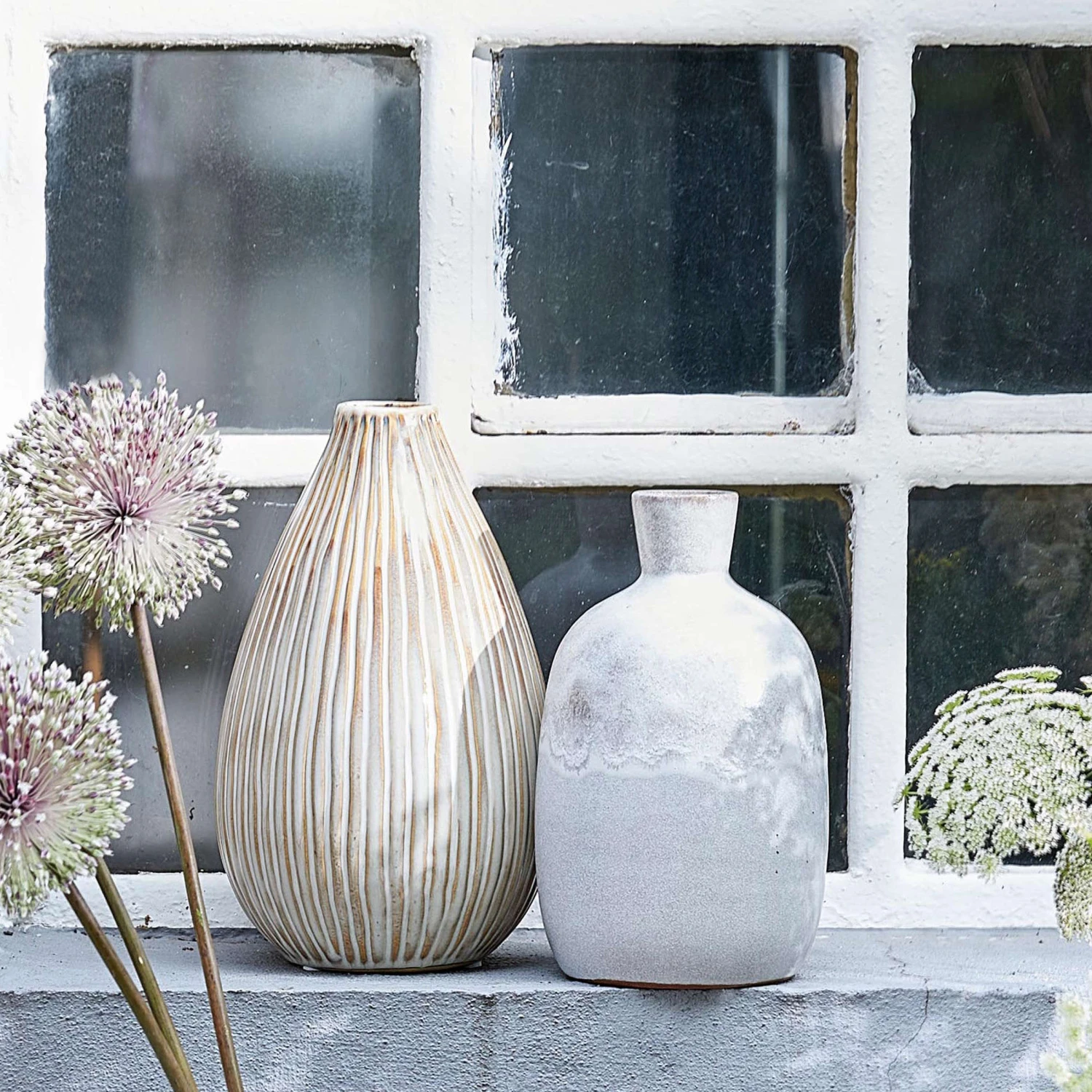 Vase Höhe 25cm SANDY In Creme - Image 2