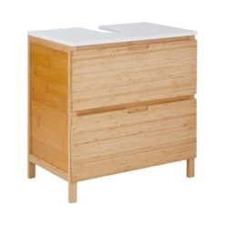 Waschbeckenunterschrank Mit Schublade WHITE SANDS In Natur-Weiß