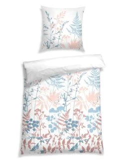 Schiesser Satin-Bettwäsche-Set "Fenia" In Weiß/ Bunt