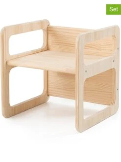 2er-Set: Würfelstühle In Natur - (B)40 X (H)40 X (T)40 Cm