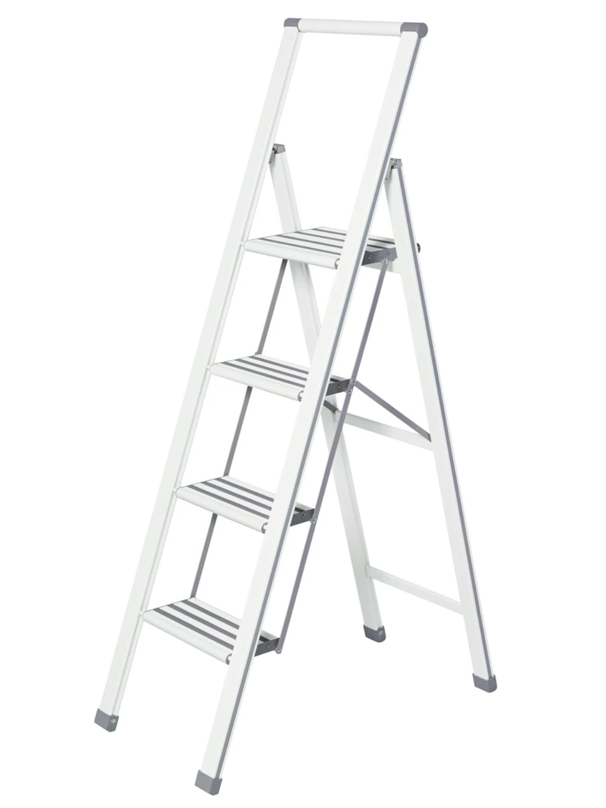 Wenko Alu-Design Klapptrittleiter 4-stufig Weiß In Weiß - Image 11