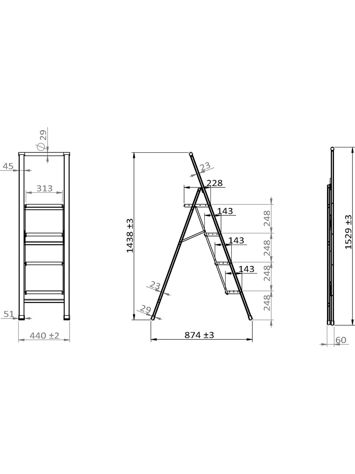 Wenko Alu-Design Klapptrittleiter 4-stufig Weiß In Weiß - Image 18